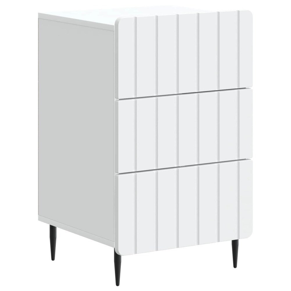vidaXL Nattduksbord med låda Vit 43x 41 x 68 cm Konstruerat trä