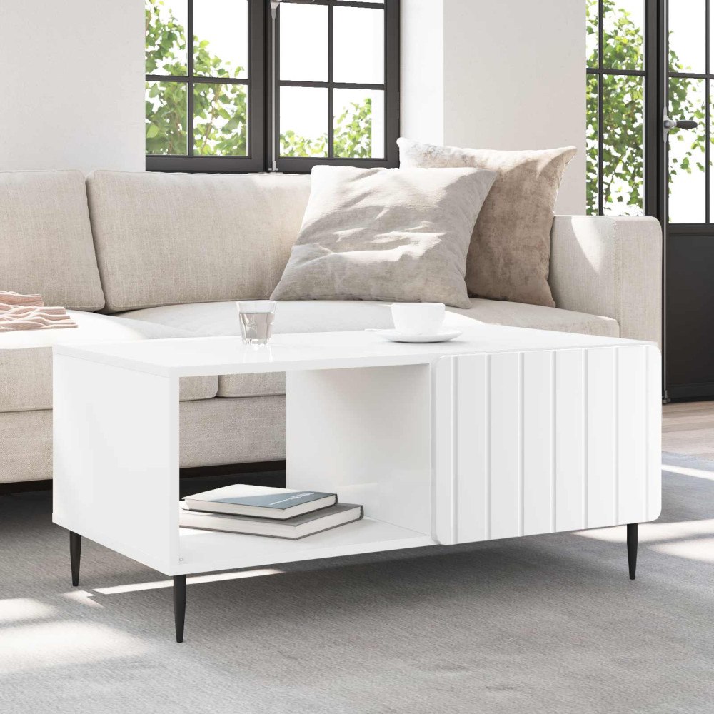 vidaXL Kaffeebord Vit 90 x 50 x 40 cm Konstruerat trä