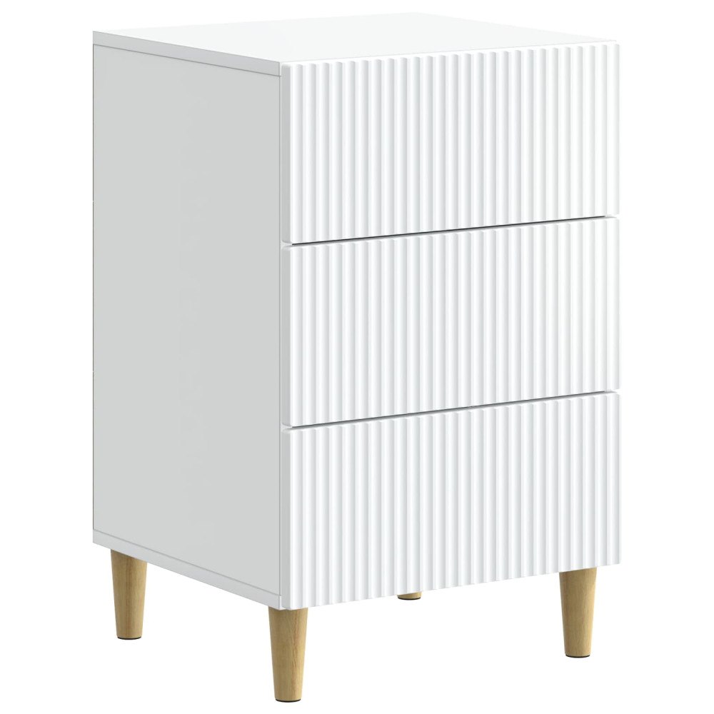 vidaXL Nattduksbord med låda Vit 43 x 41 x 66,5 cm Konstruerat trä