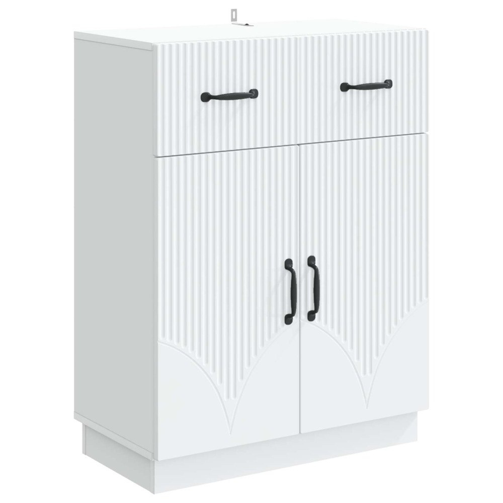 vidaXL Sideboard med låda Vit 66 x 34,5 x 87 cm Konstruerat trä