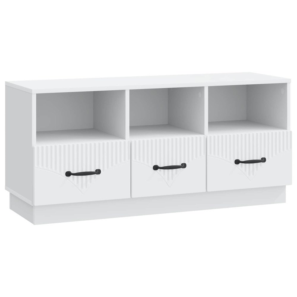 vidaXL TV-skåp med låda Vit 102 x 34,5 x 47 cm Konstruerat trä