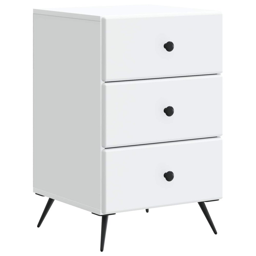 vidaXL Nattduksbord med låda Vit 43 x 41 x 66,5 cm Konstruerat trä