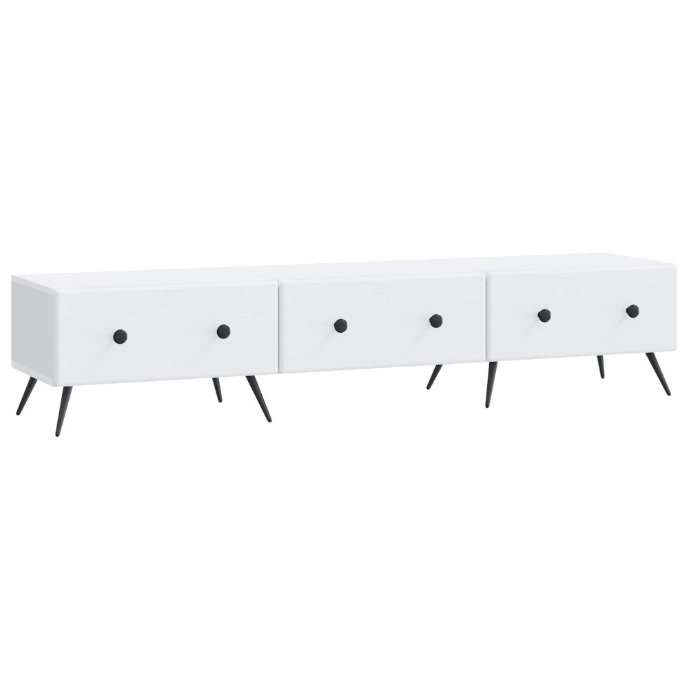vidaXL TV-skåp med låda Vit 147 x 34,5 x 30 cm Konstruerat trä
