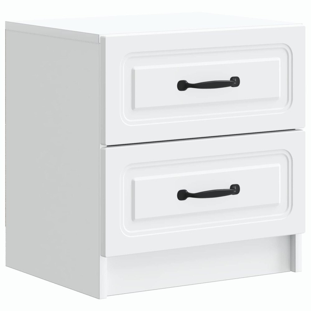 vidaXL Nattduksbord med låda Vit 43 x 34,5 x 44,5 cm Konstruerat trä