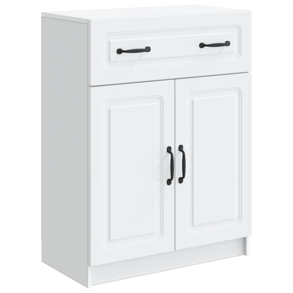 vidaXL Sideboard med låda Vit 66 x 34,5 x 87 cm Konstruerat trä