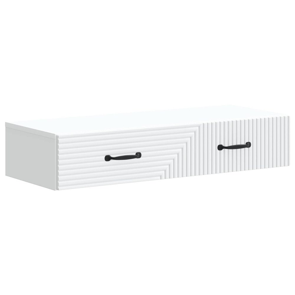 vidaXL Väggmonterad sidobord Vit 87,5 x 34,5 x 17 cm Konstruerat trä