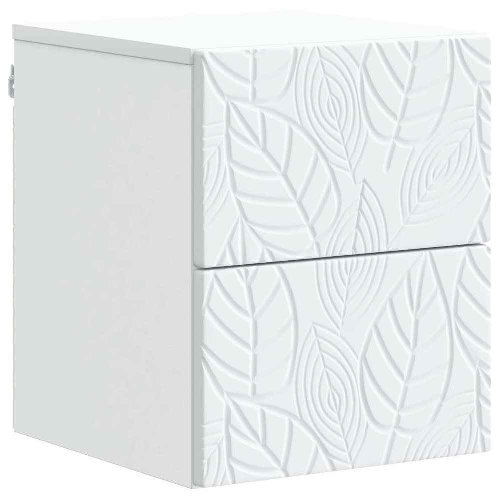 vidaXL Väggmonterat Sängbord Vit 34,5 x 33 x 40 cm Konstruerat trä
