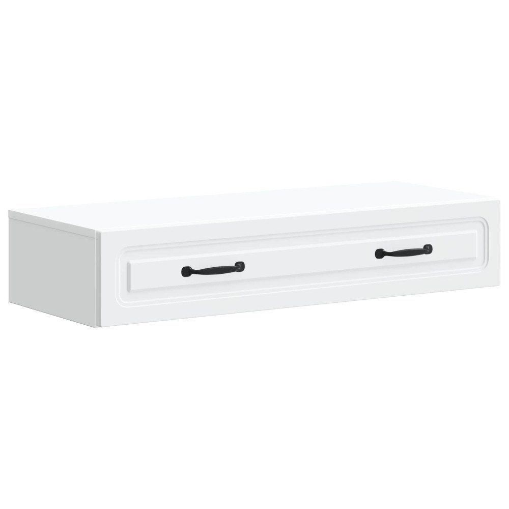 vidaXL Väggmonterad sidobord Vit 87,5 x 34,5 x 17 cm Konstruerat trä