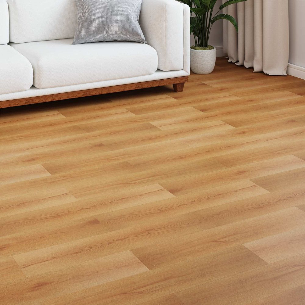 vidaXL Laminatgolv 5 pcs Ljus beige 101 x 20 x 0,8 cm Konstruerat trä