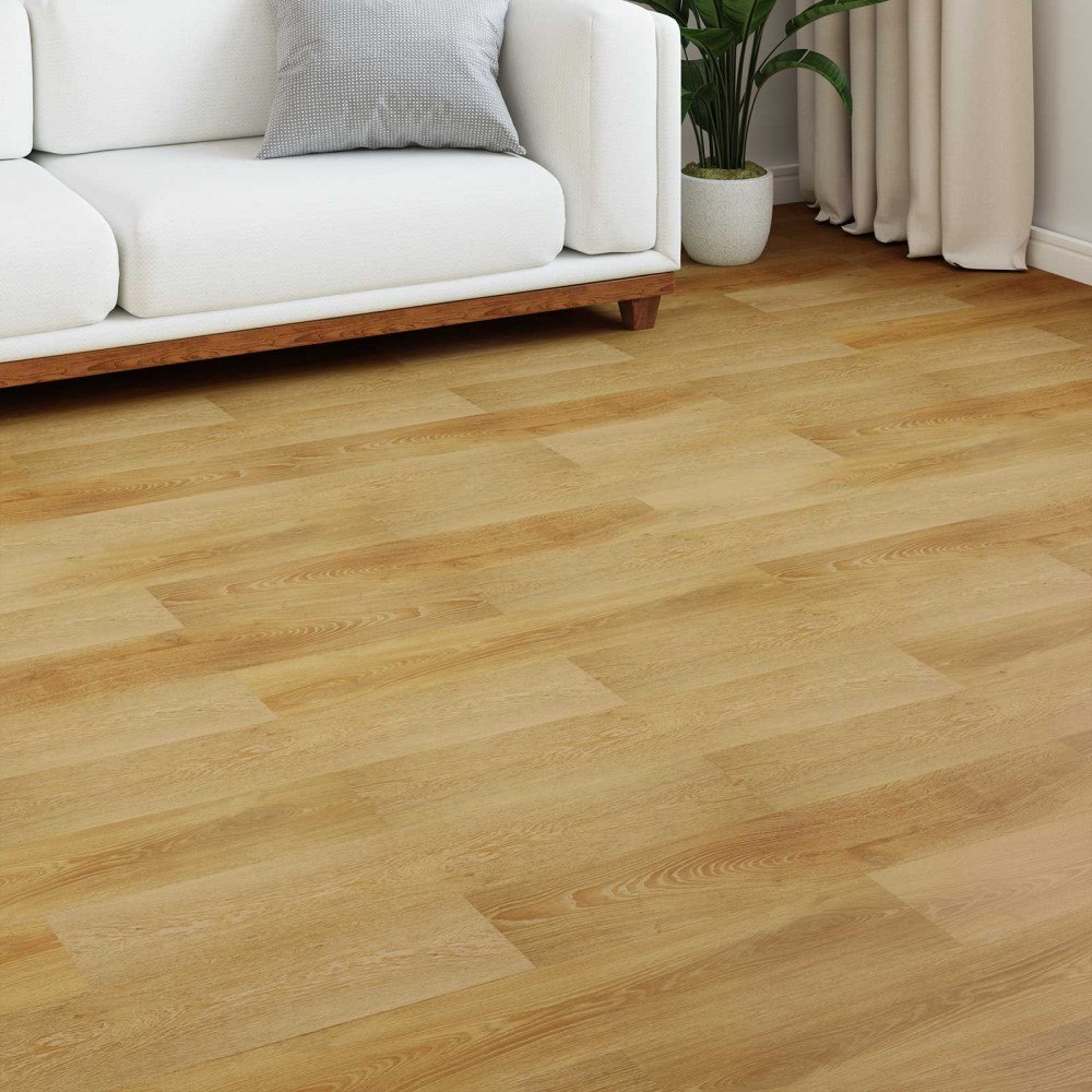 vidaXL Laminatgolv 5 pcs Gulbrun 101 x 20 x 0,8 cm Konstruerat trä