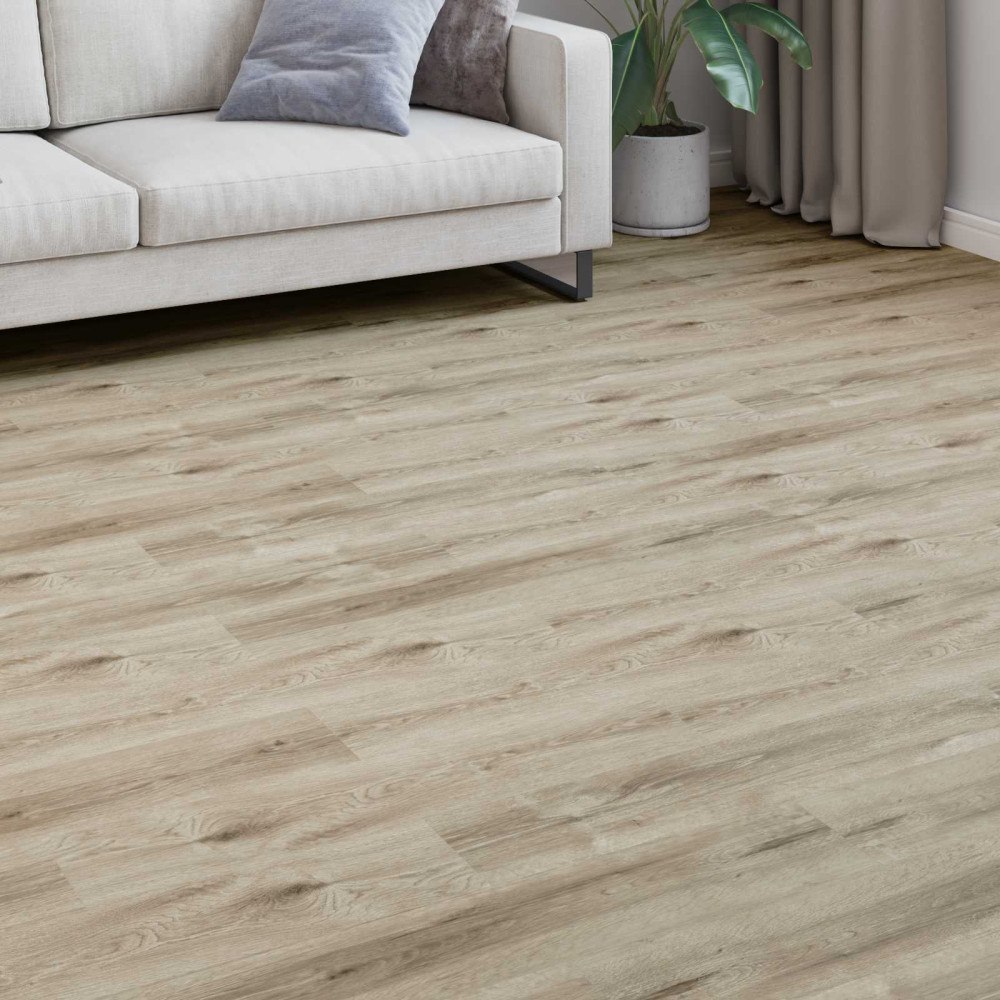vidaXL Laminatgolv 15 pcs Vitmålat Brunt 101 x 20 x 0,8 cm