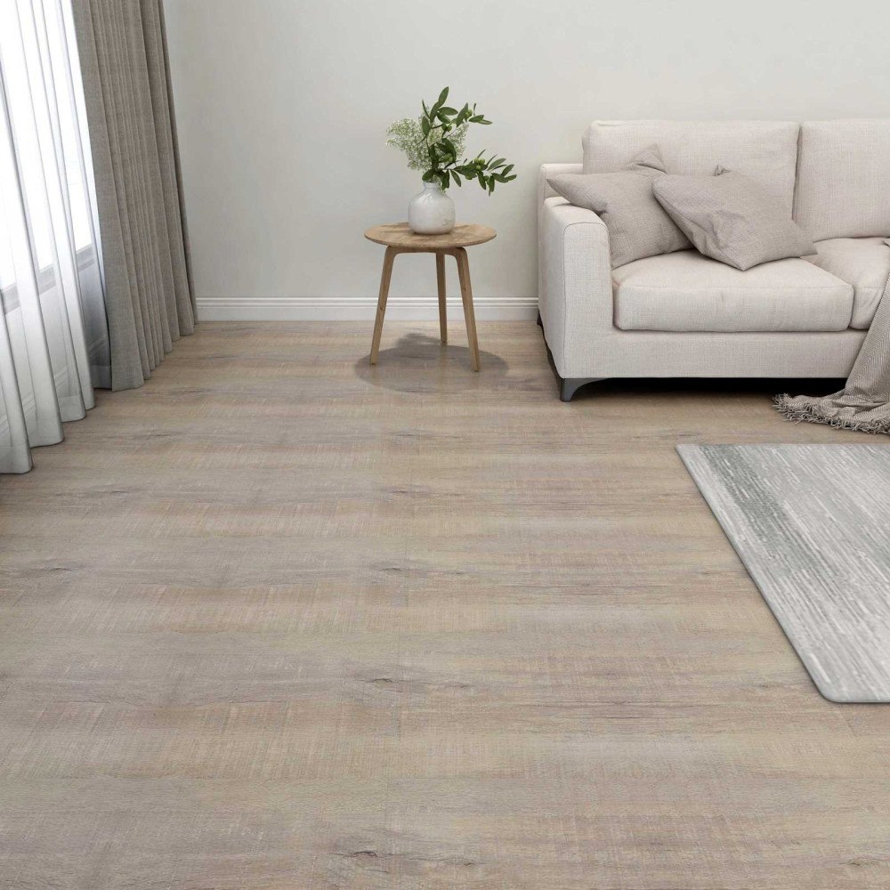 vidaXL Golvplankor 55 pcs Taupe 5,11 m² PVC