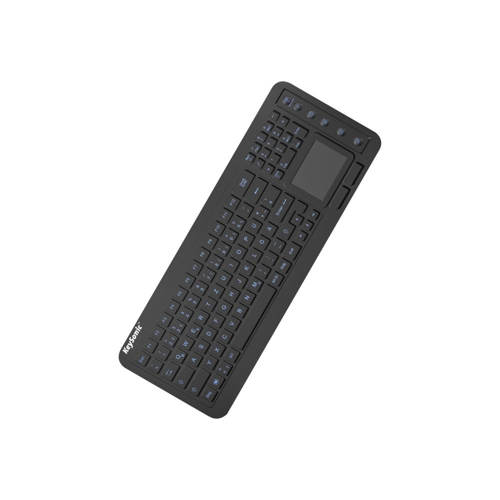 Keysonic KeySonic KSK-6231INEL - tangentbord - med pekplatta - tysk - svart Inmatningsenhet