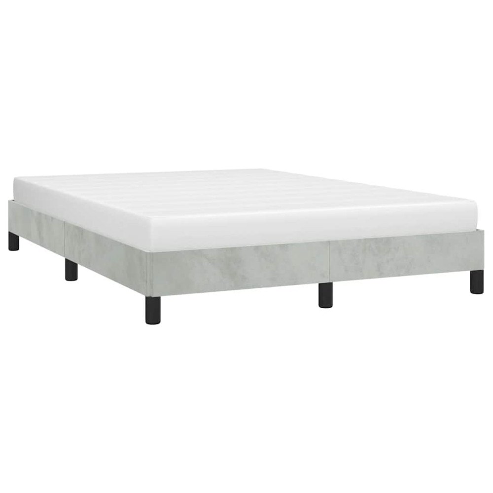 vidaXL Sängram utan madrass ljusgrå 137x190 cm hel sammet