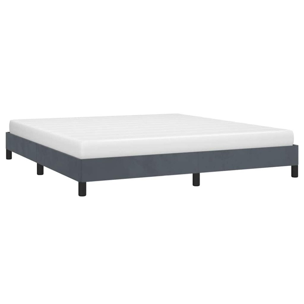 vidaXL Sängram utan madrass mörkgrå 193x203 cm king size-sammet