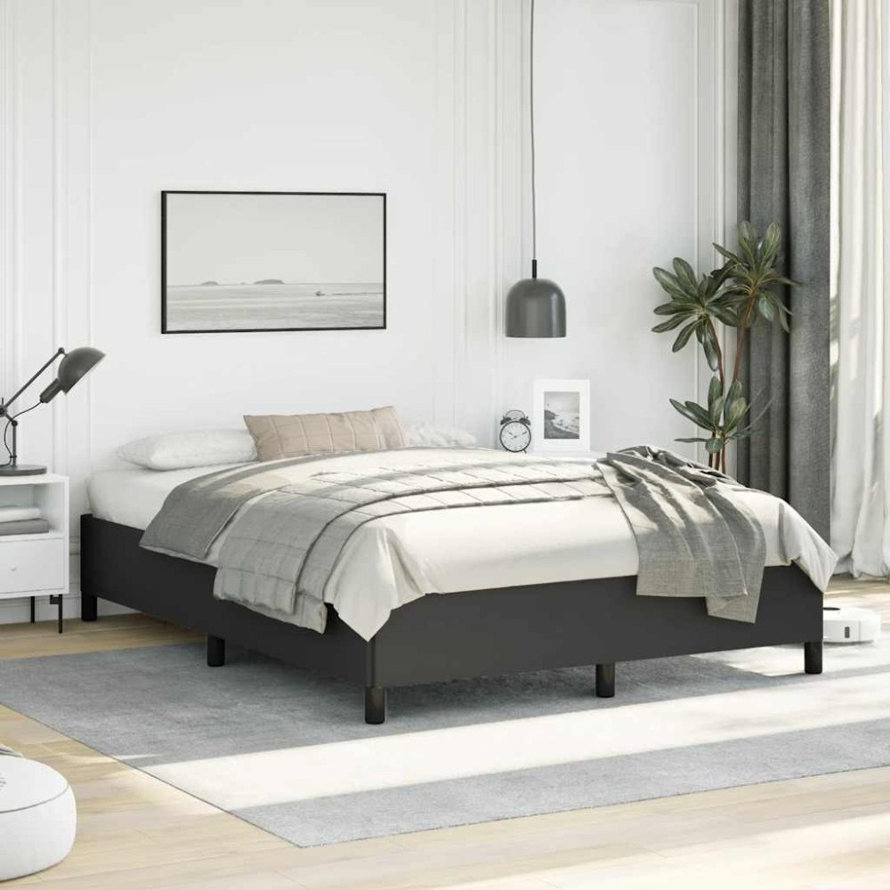 vidaXL Sängram utan madrass svart 152x203 cm queen size konstläder