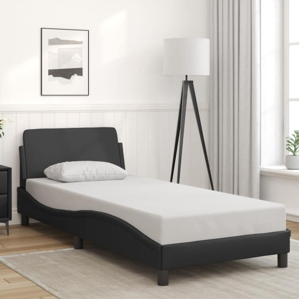 vidaXL Sängram Dover svart 90x190 cm konstläder
