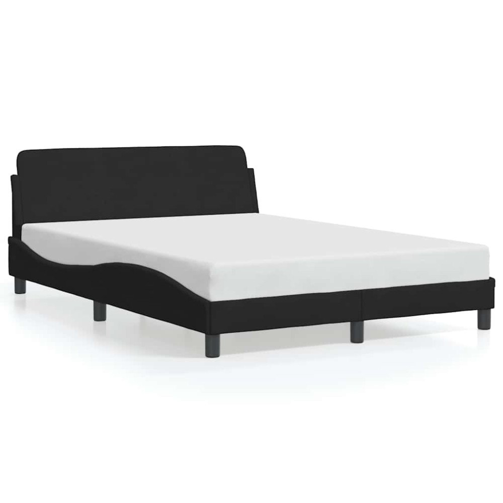 vidaXL Sängram Dover svart 135x190 cm sammet