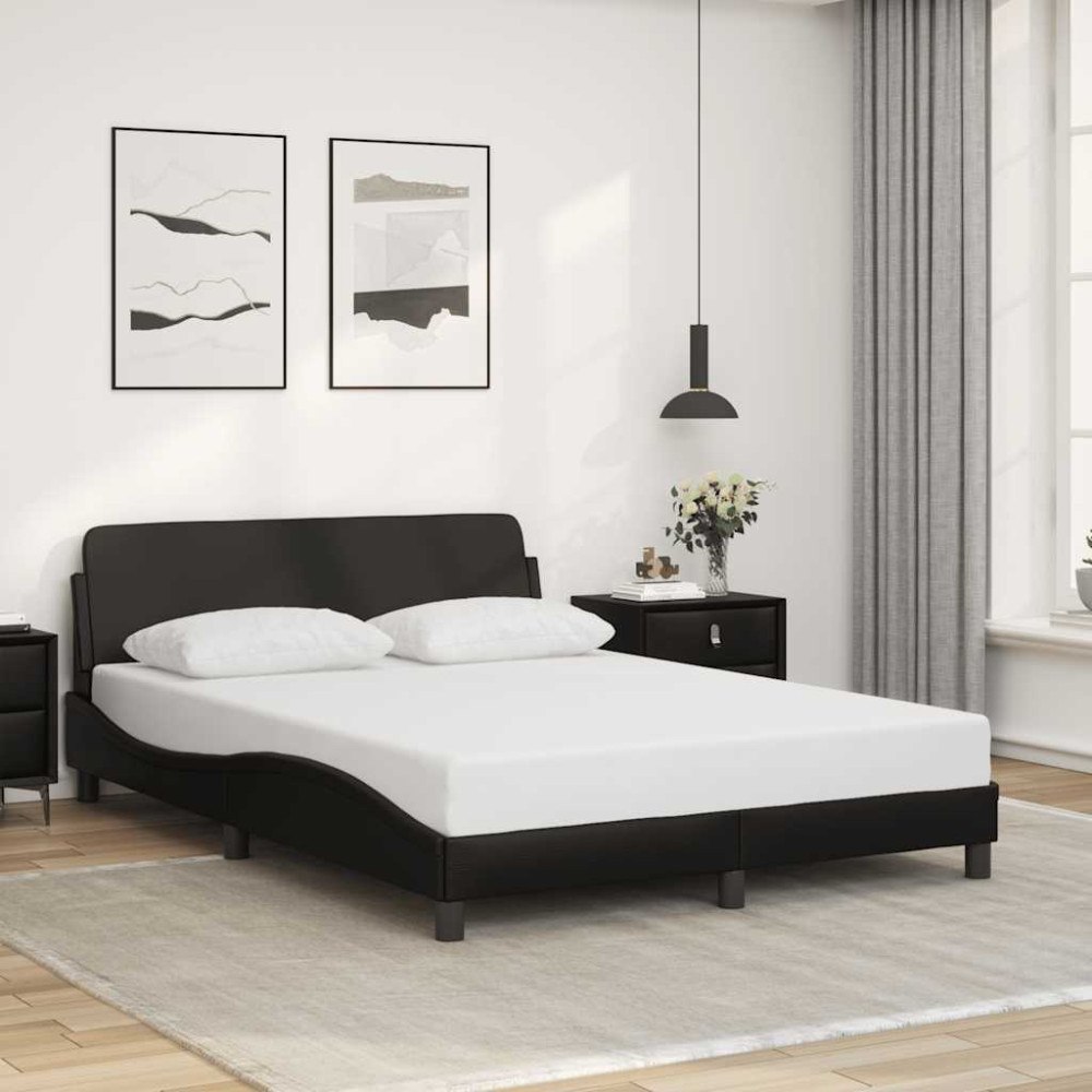 vidaXL Sängram Dover svart 135x190 cm konstläder