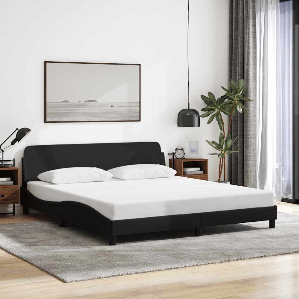 vidaXL Sängram Dover svart 180x200 cm tyg