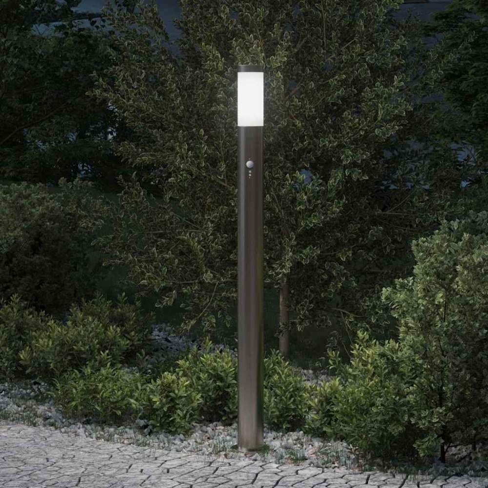 vidaXL Pollare med sensor 110 cm rostfritt stål IP44