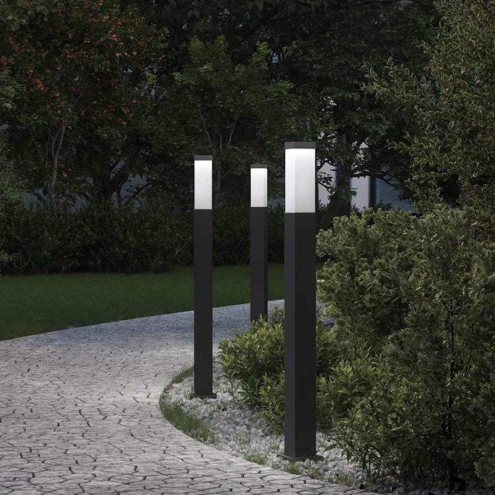 vidaXL Pollare 3 st 80 cm svart IP44