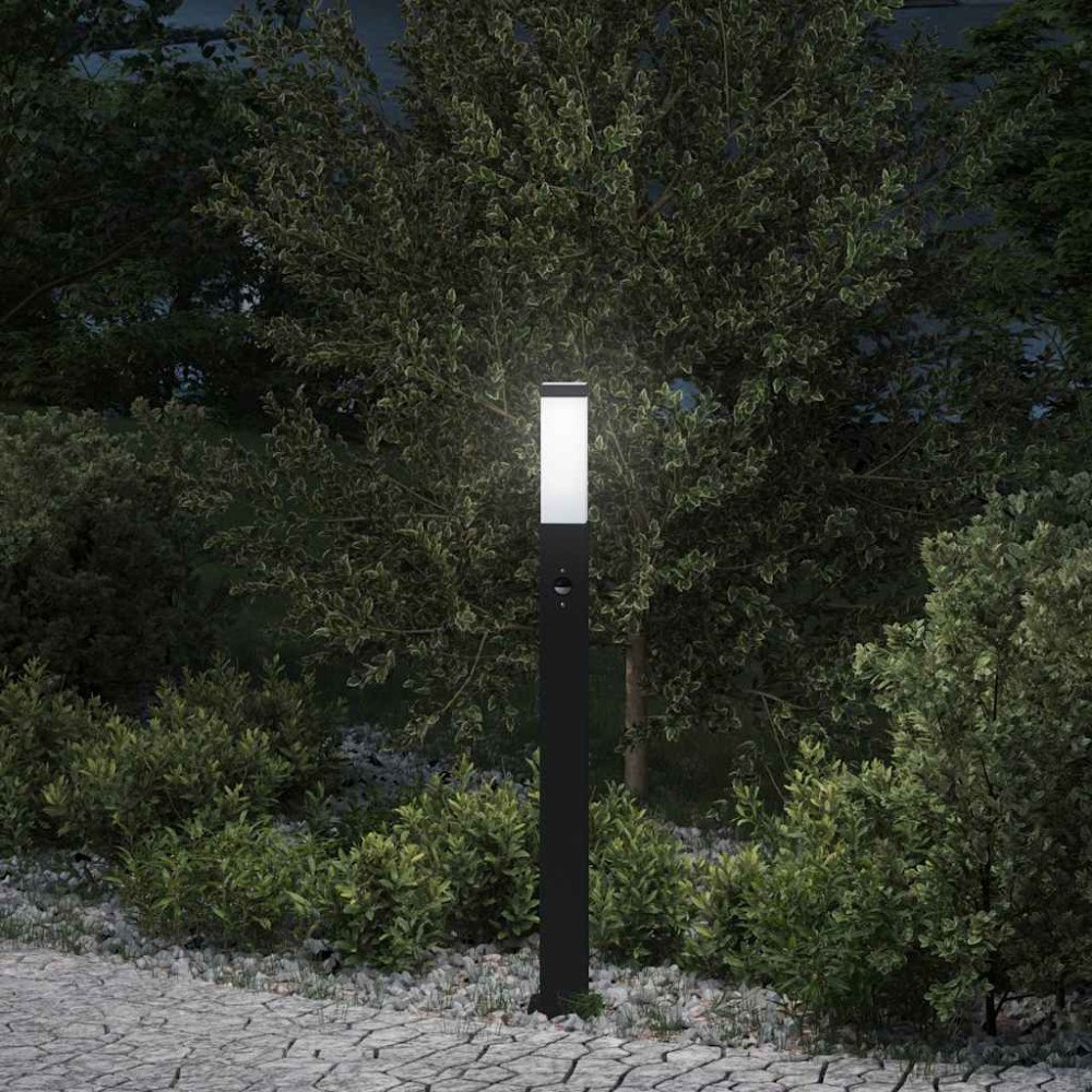 vidaXL Pollare med sensor 80 cm svart IP44
