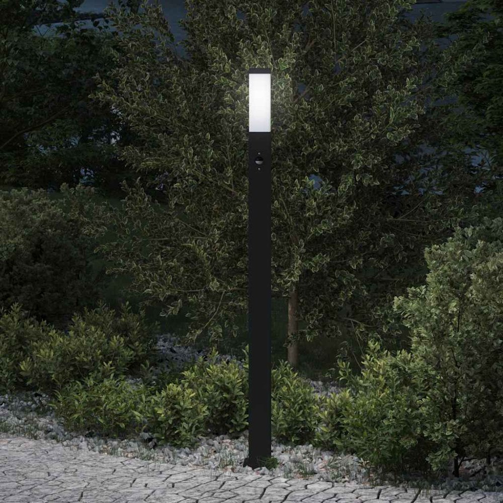 vidaXL Pollare med sensor 110 cm svart IP44