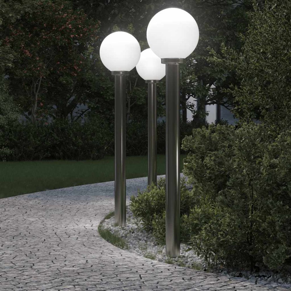 vidaXL Pollare 3 st 120 cm rostfritt stål IP44