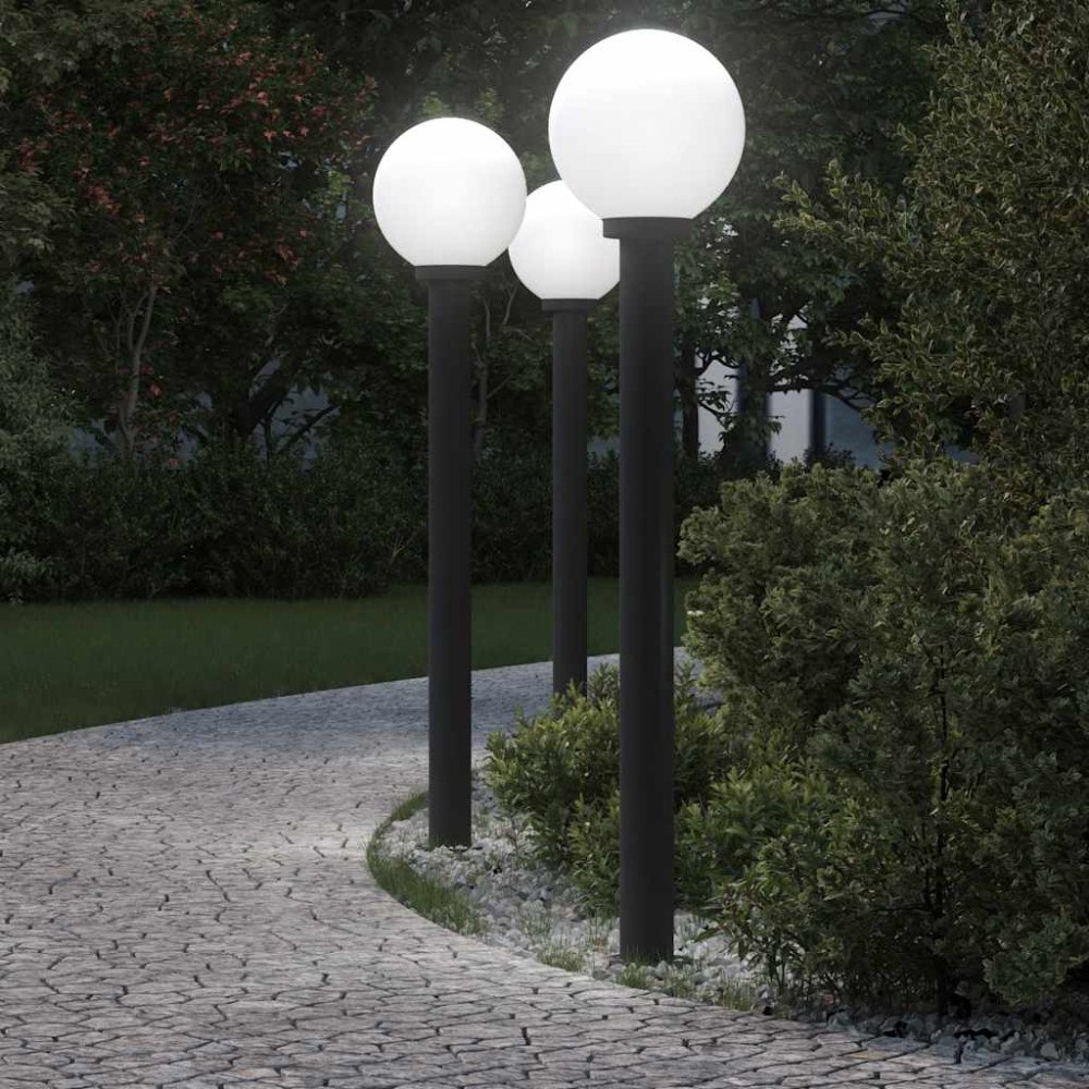vidaXL Pollare 3 st 120 cm svart IP44