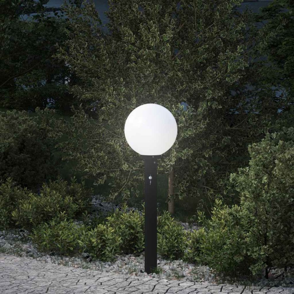 vidaXL Pollare med sensor 80 cm svart IP44