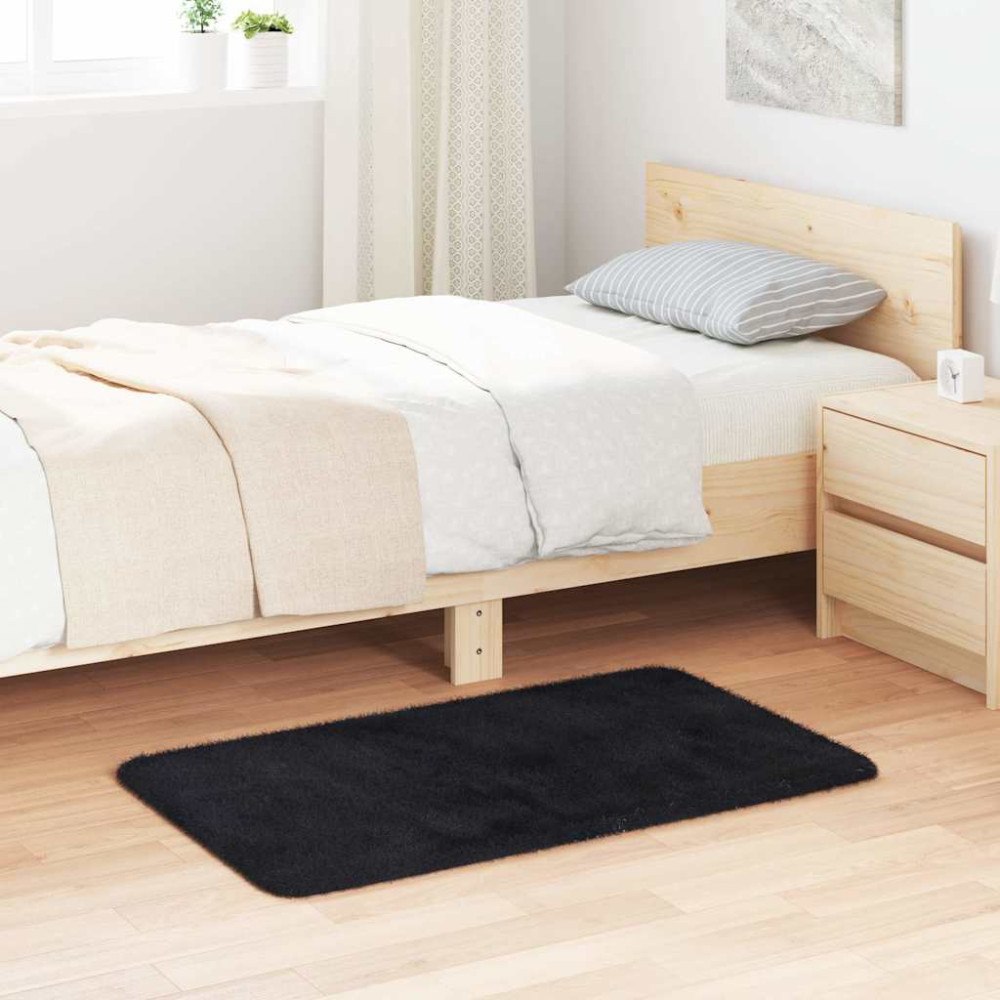 vidaXL Luvmatta med hög lugg ”NAVARRA” svart 60x100 cm polyester