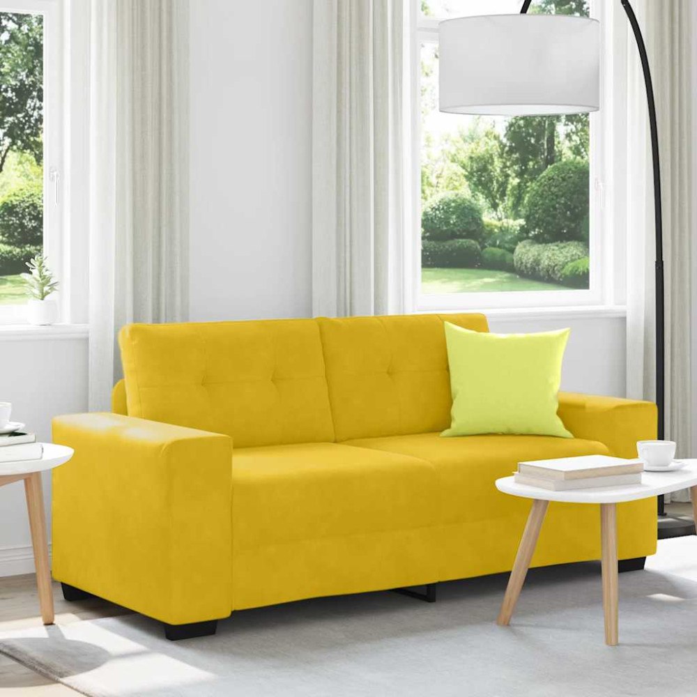 vidaXL Tvåsitssoffa gul 180x77x82 cm sammet