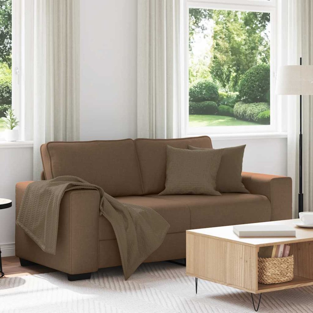 vidaXL 2-sitssoffa brun 180x77x82 cm tyg