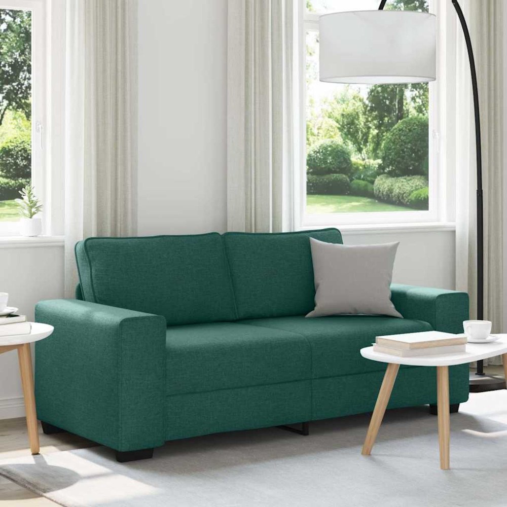 vidaXL 2-sitssoffa mörkgrön 180x77x82 cm tyg