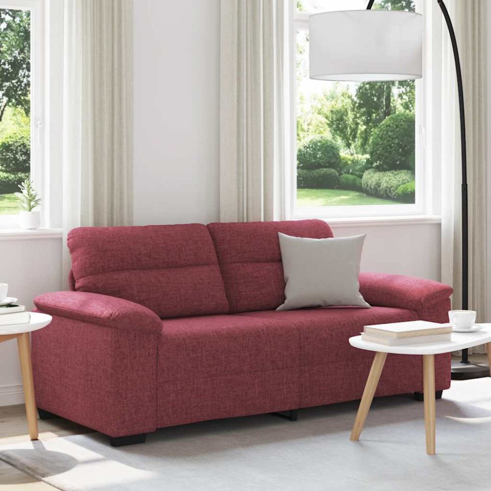 vidaXL 2-sitssoffa vinröd 180x81x84 cm tyg
