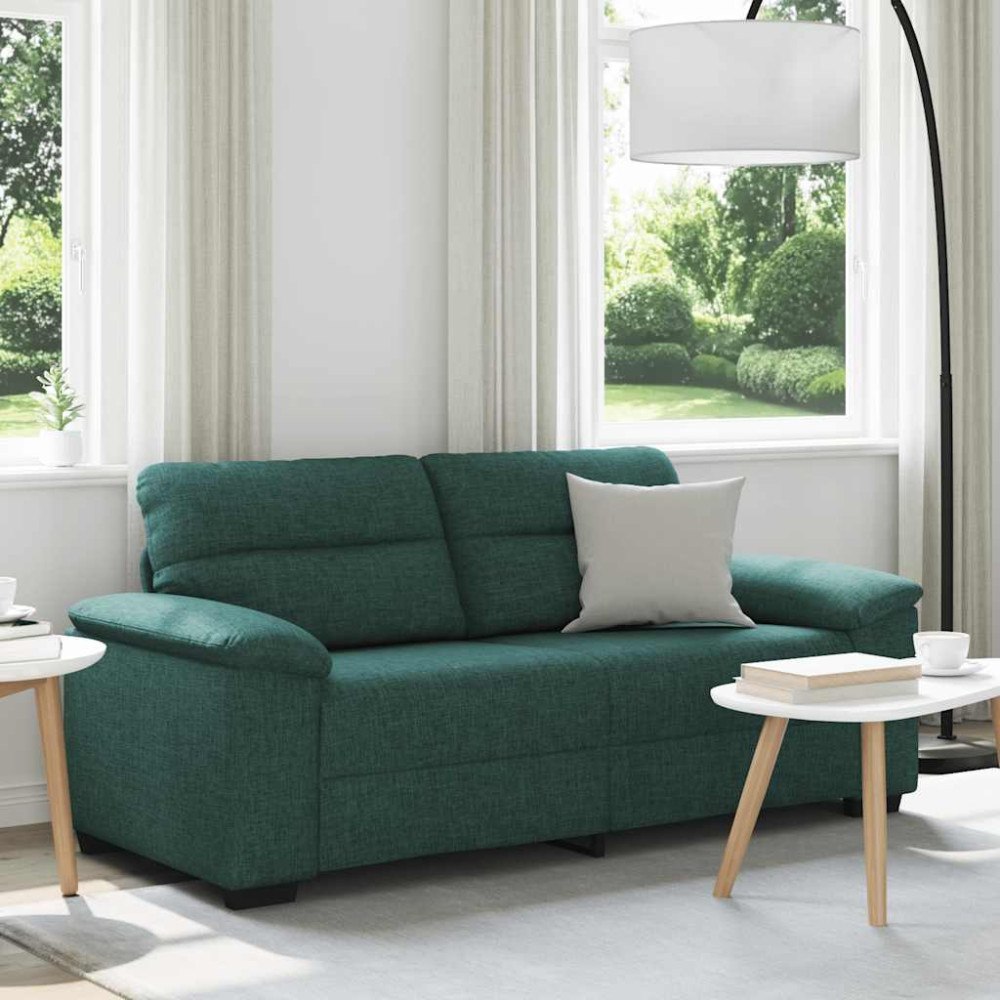 vidaXL 2-sitssoffa mörkgrön 180x81x84 cm tyg
