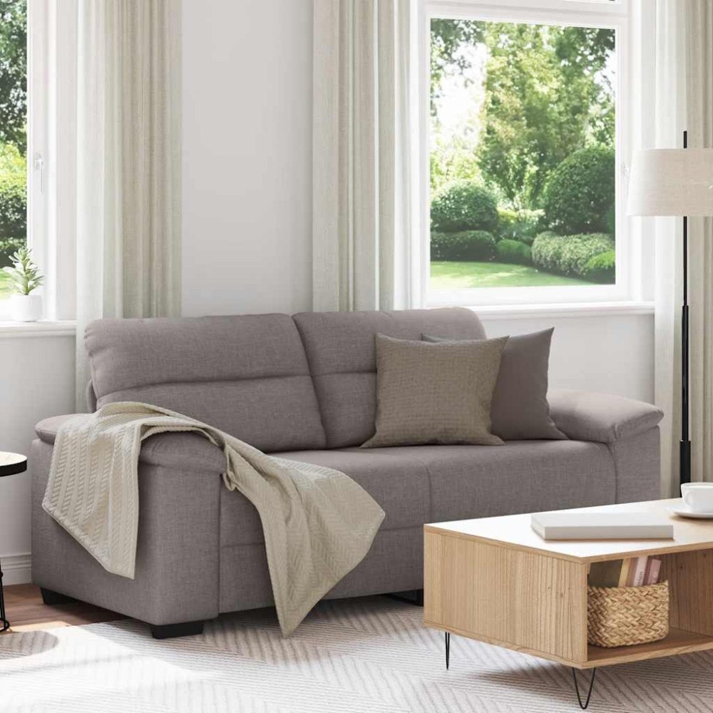 vidaXL 2-sitssoffa taupe 180x81x84 cm tyg