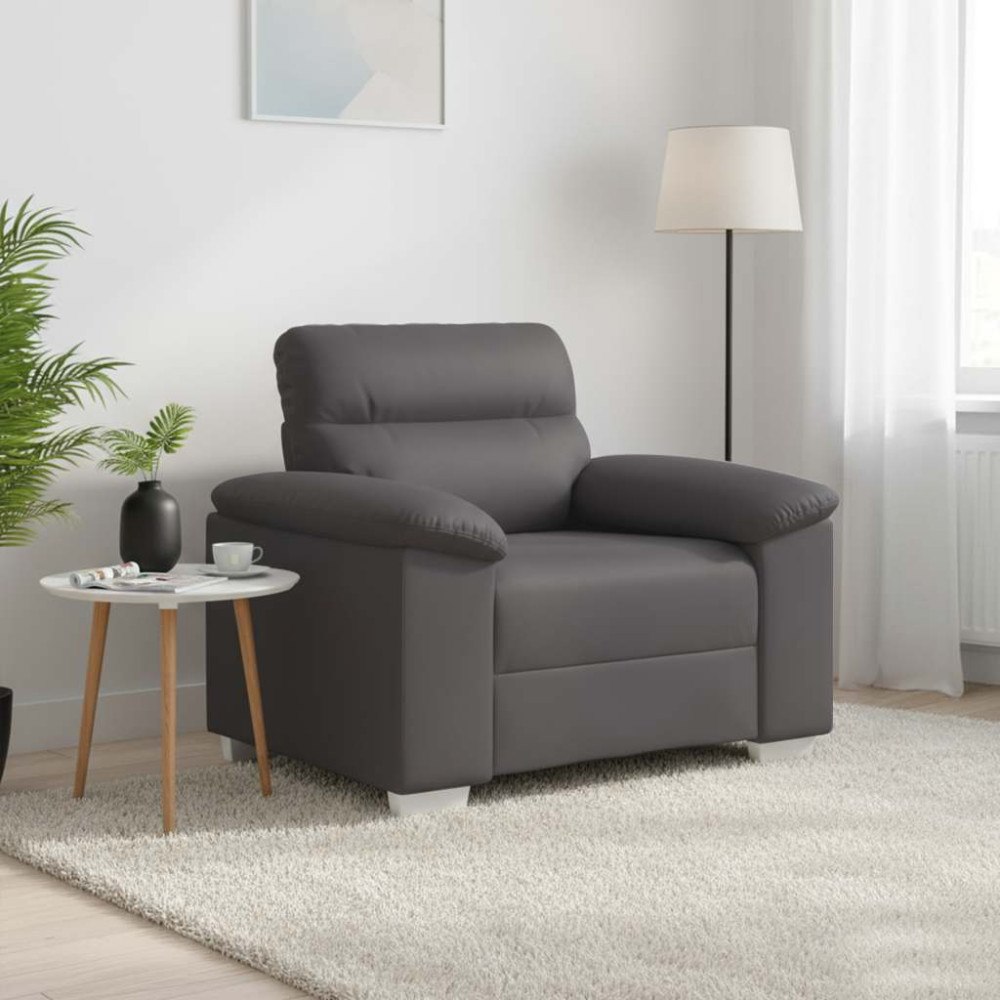 vidaXL Soffa grå 100x81x84 cm konstläder