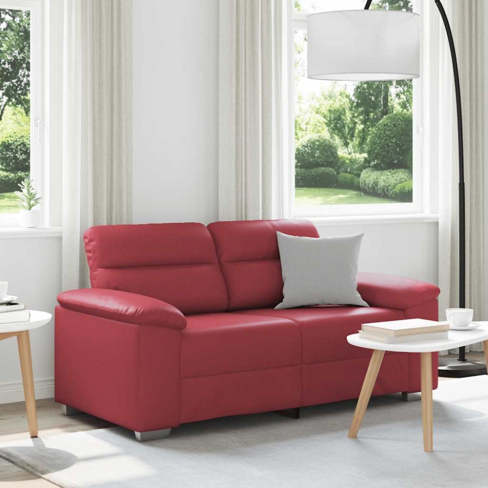 vidaXL 2-sitssoffa vinröd 160x81x84 cm konstläder