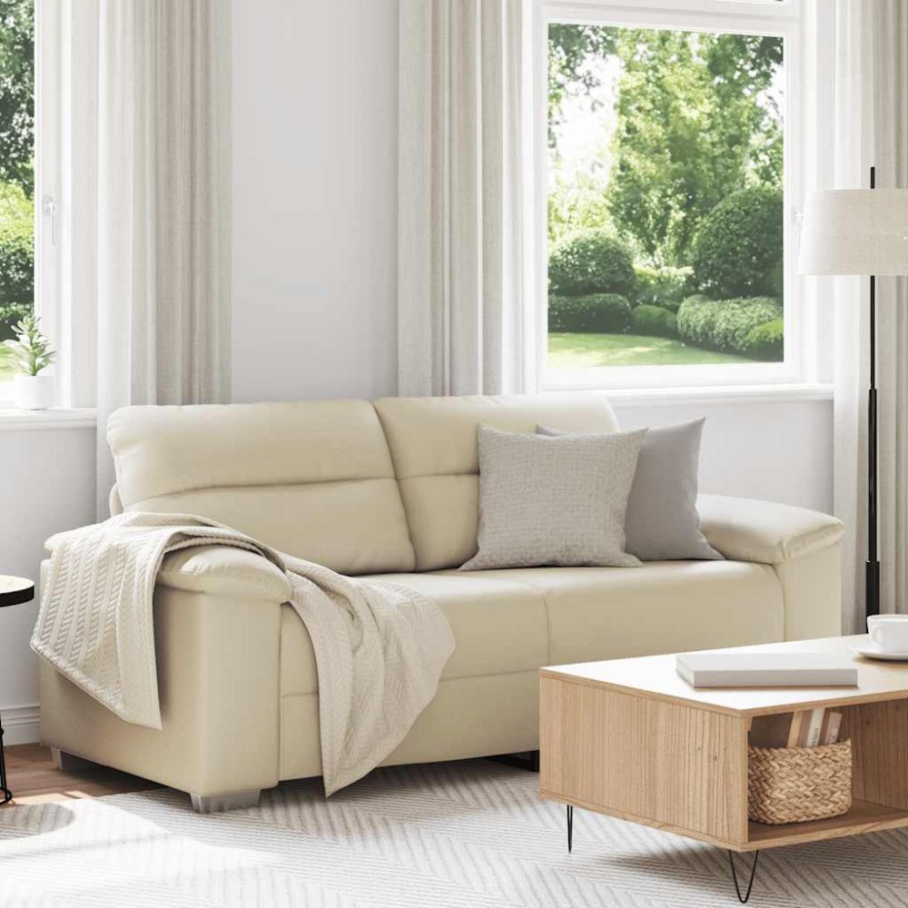 vidaXL 2-sitssoffa krämfärgad 180x81x84 cm konstläder