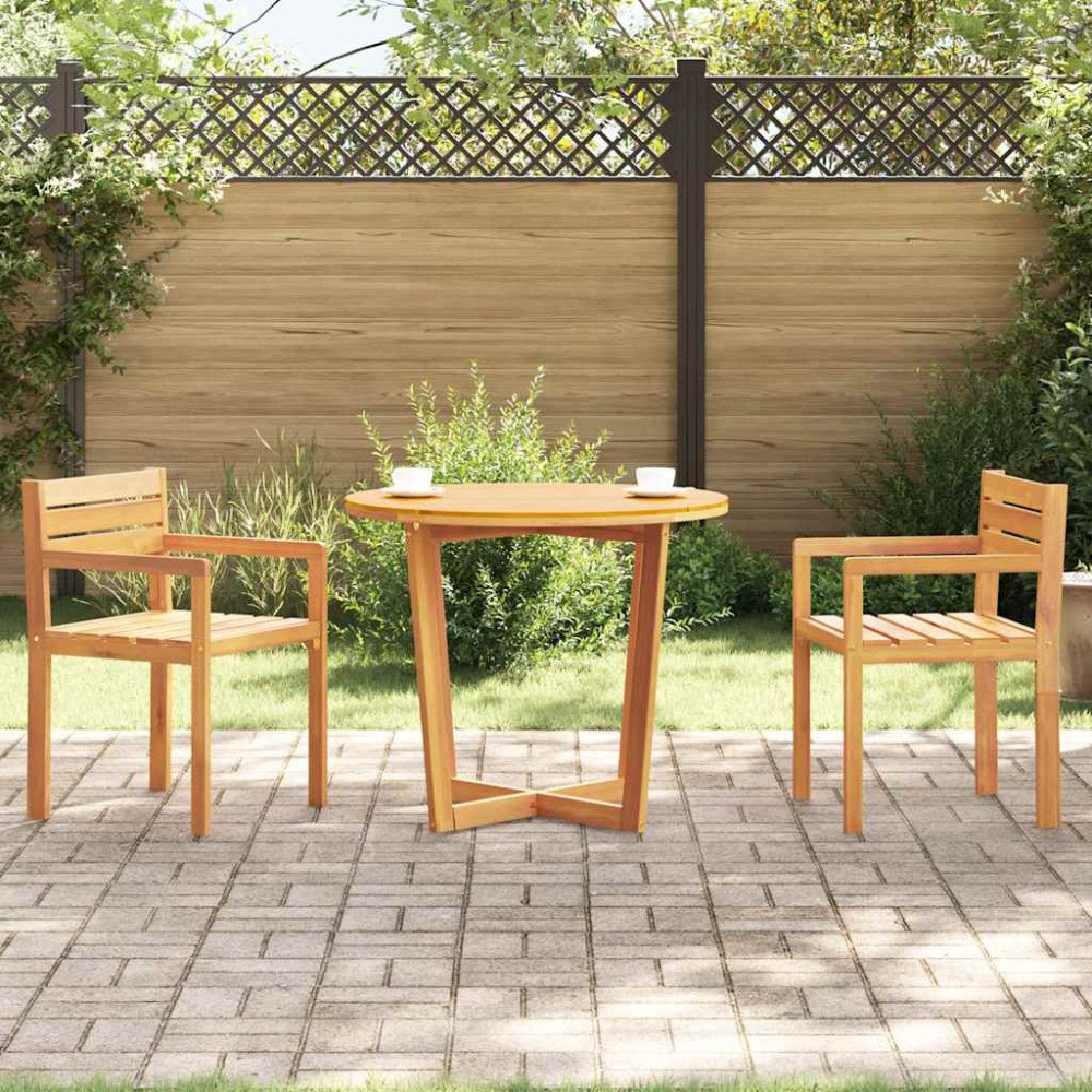 vidaXL Trädgårdsmatbord runt Ø90x75 cm massivt trä akacia