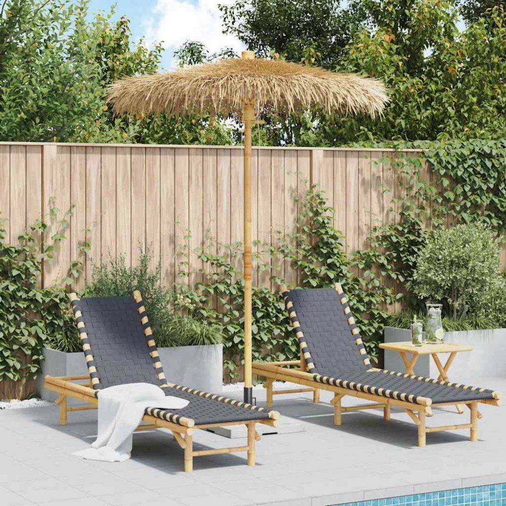 vidaXL Tikiparasoll med bananbladstak 180 cm bambu