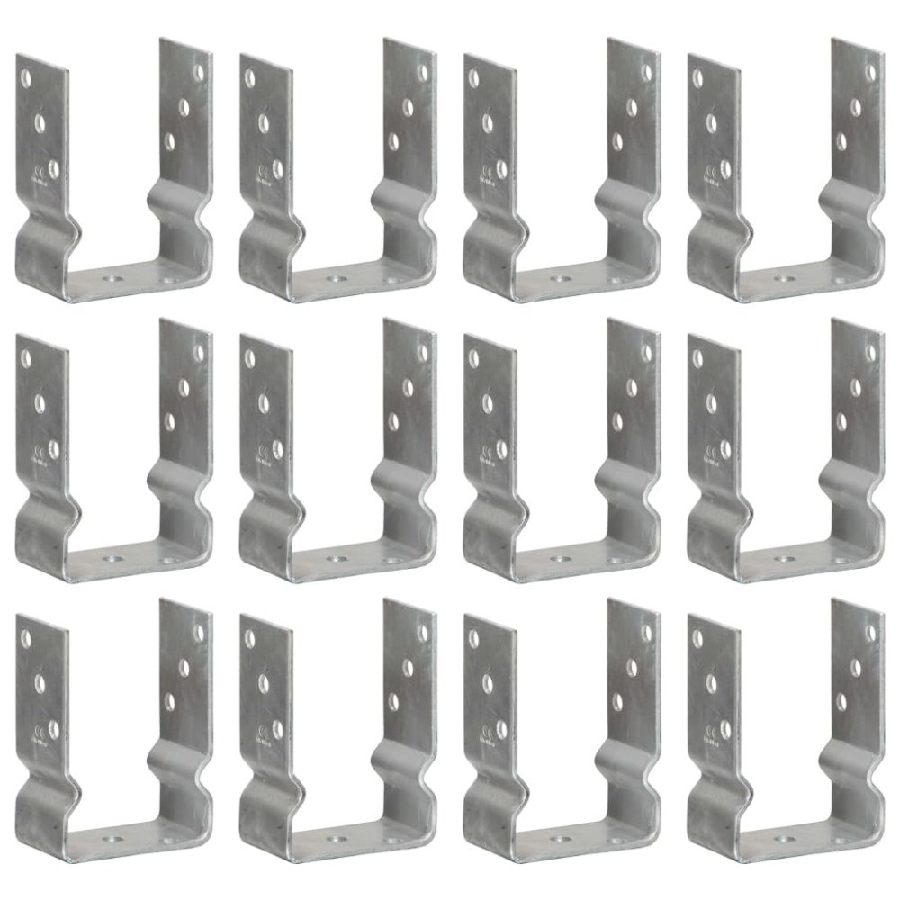 vidaXL Staketankare 12 st silver 10x6x15 cm galvaniserat stål