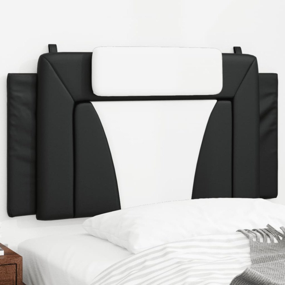 vidaXL Huvudgavelkudde Viana svart och vit 100 cm konstläder