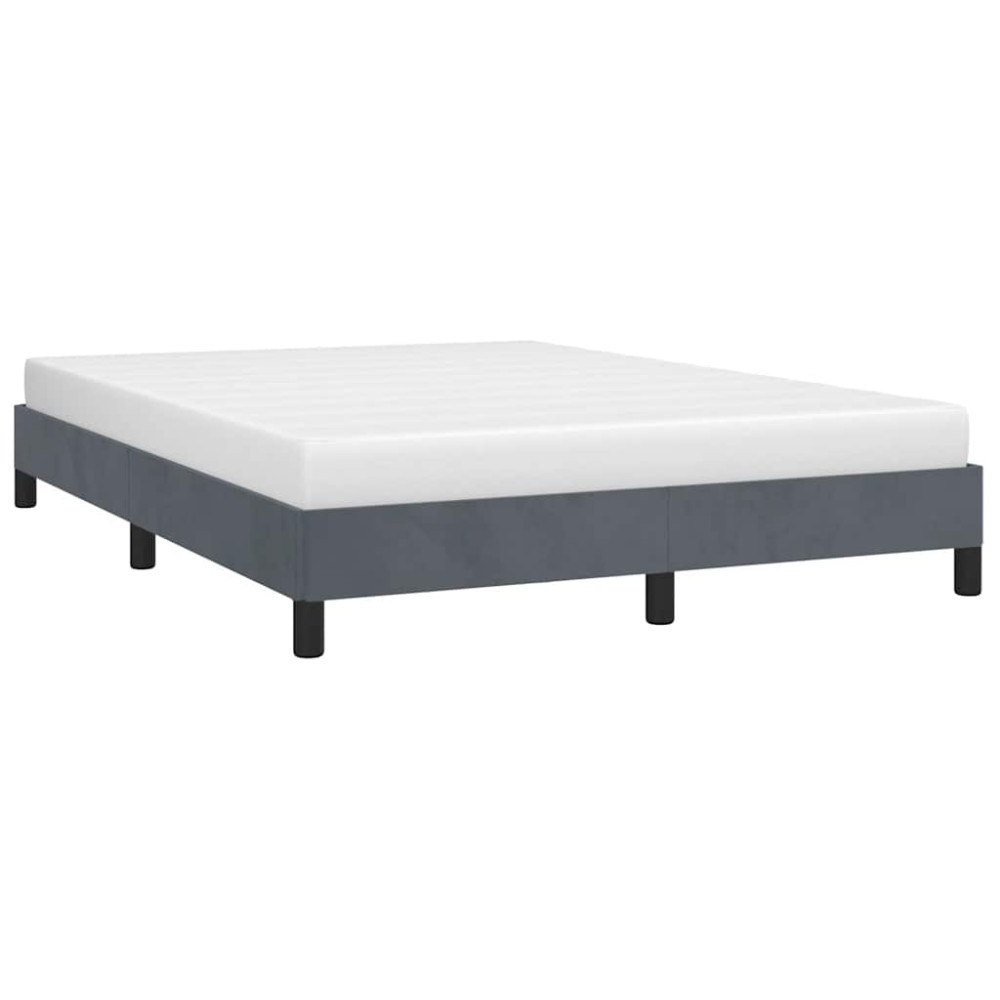 vidaXL Sängram utan madrass mörkgrå 152x203 cm queen size sammet