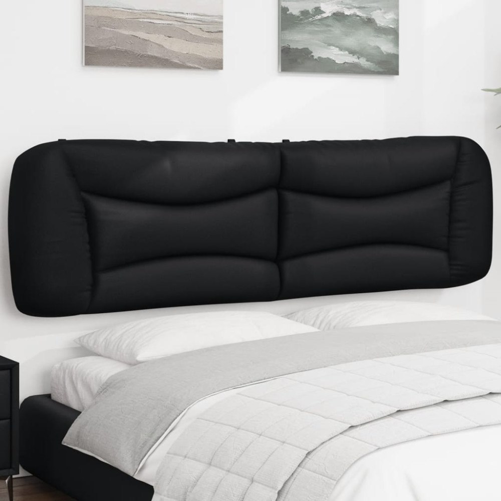 vidaXL Huvudgavelkudde svart 180 cm konstläder