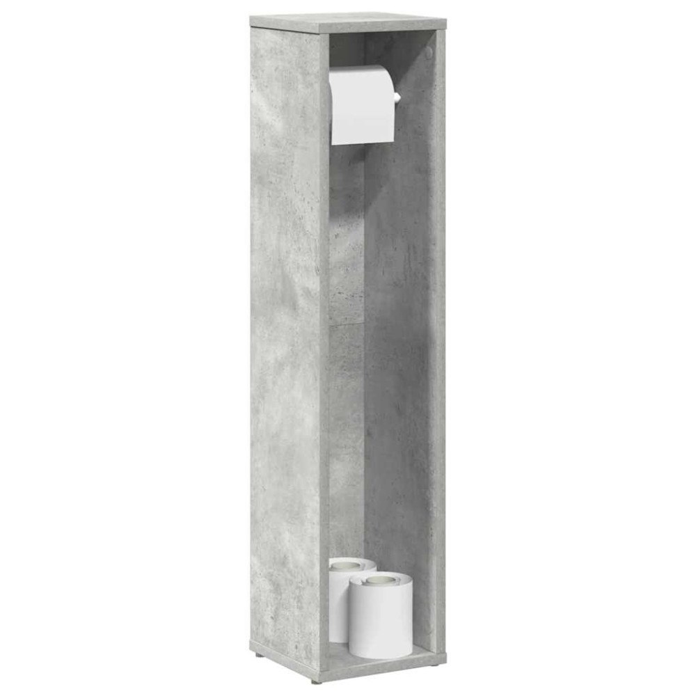 vidaXL Badrumsskåp med rullhållare betonggrå 20,5x20x90 cm