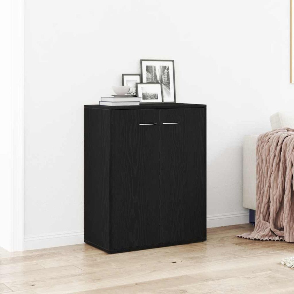 vidaXL Skänk svart ek 60x30x75 cm konstruerat trä