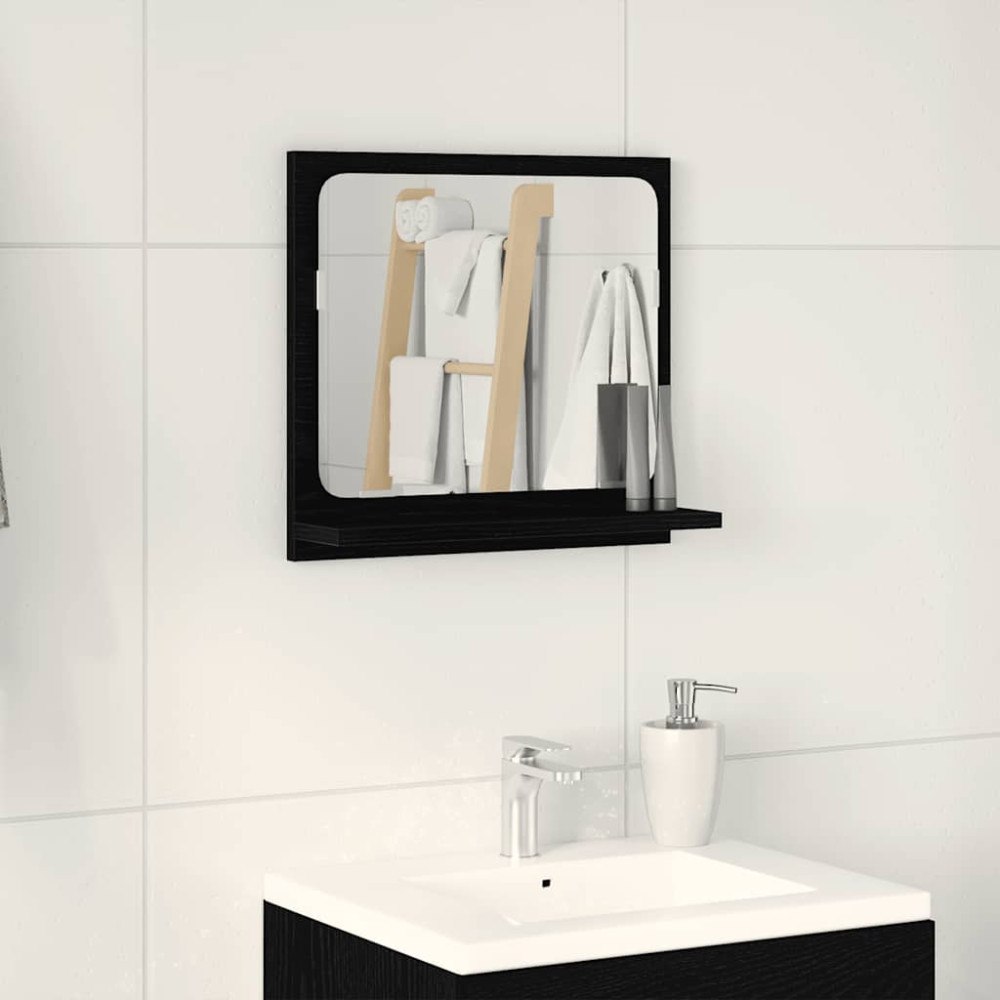 vidaXL Badrumsspegel svart ek 40x10,5x37 cm konstruerat trä